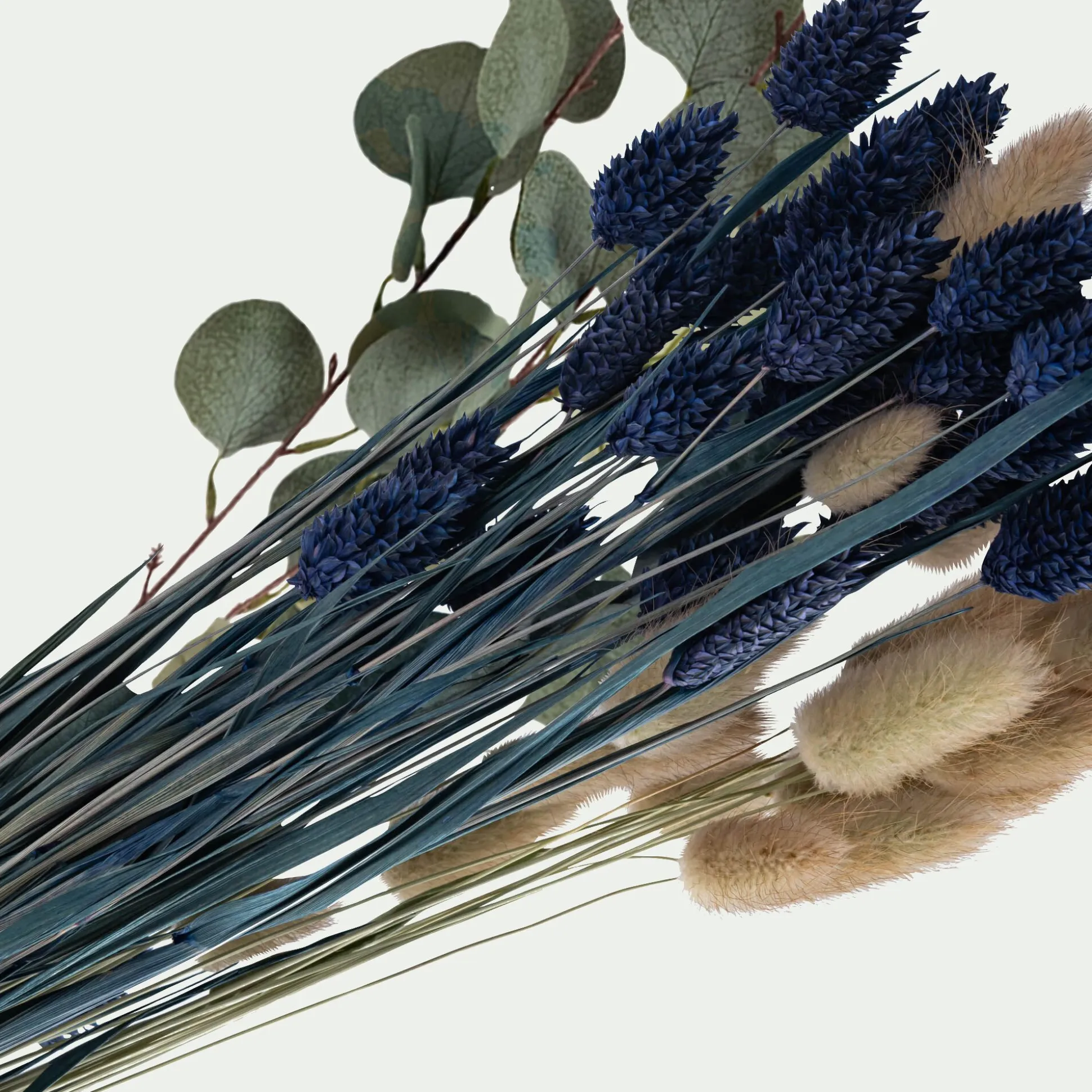 Bouquet de plusieurs fleurs séchées 50cm - bleu