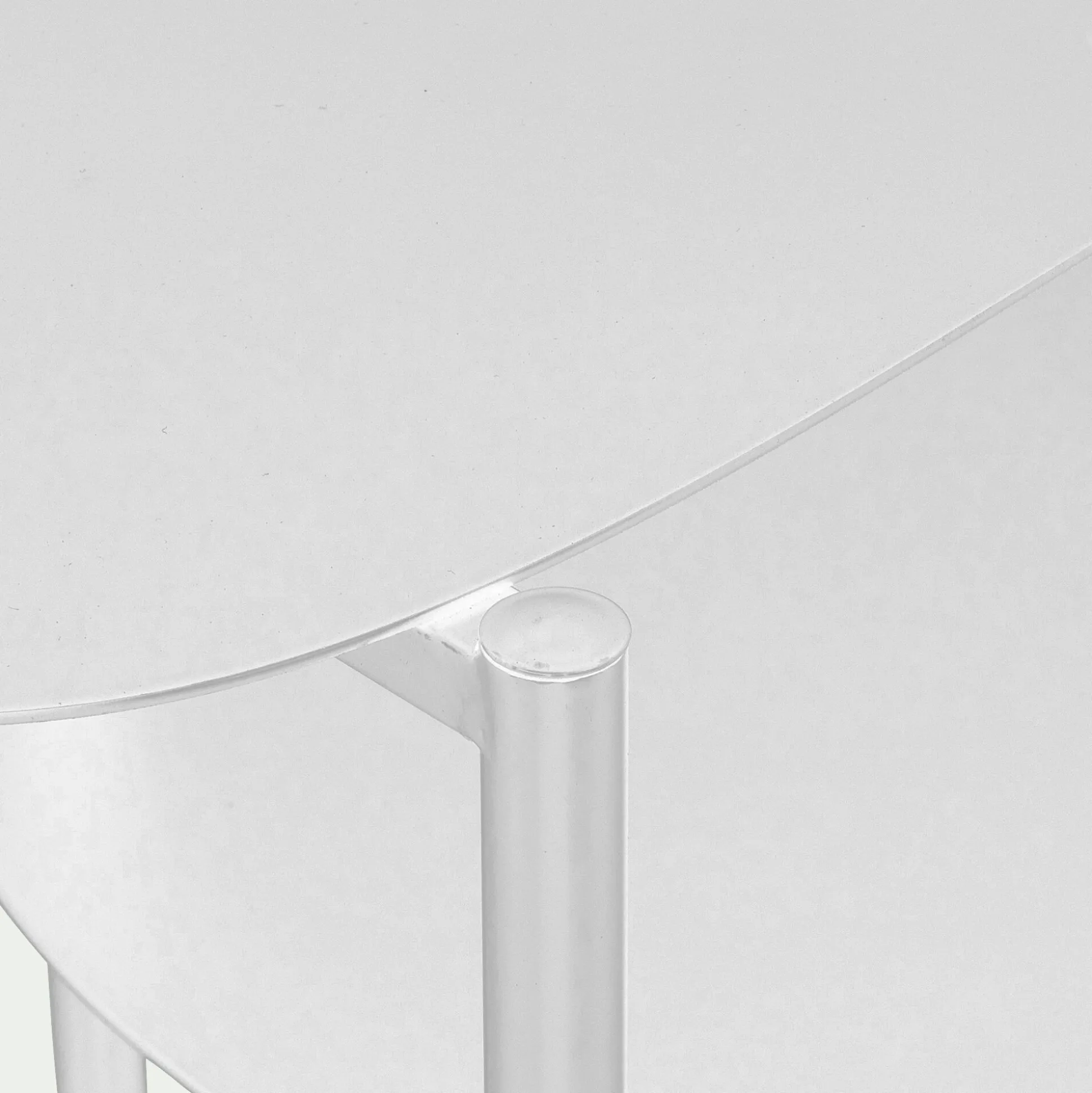 Bout de canapé double plateau en métal - blanc H50cm