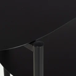 Bout de canapé double plateau en métal - noir H50cm