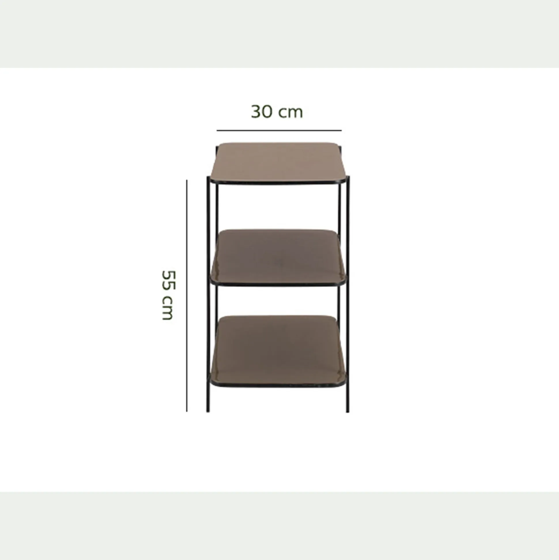 Bout de canapé en acier L30xH55cm - beige