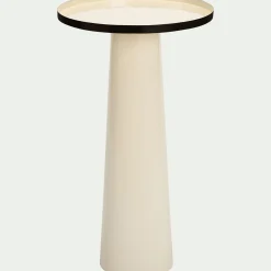 Bout de canapé en acier rond D40xH70cm - blanc