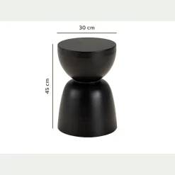Bout de canapé en aluminium - noir D30xH45cm