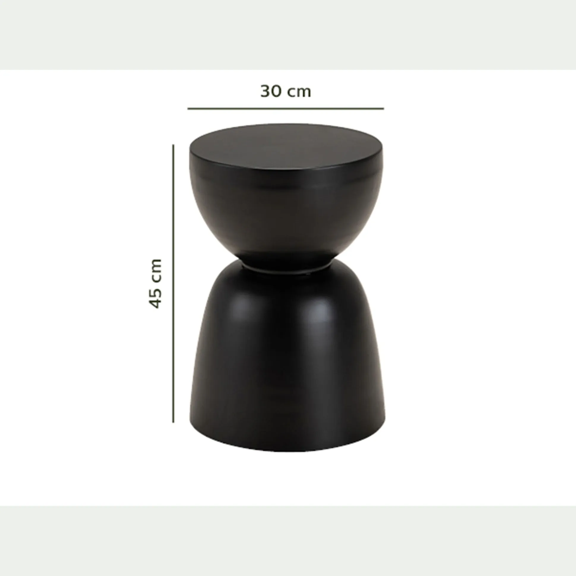 Bout de canapé en aluminium - noir D30xH45cm