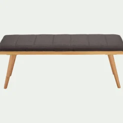Bout de lit en tissu et pin L116xl40xH43cm - gris anthracite