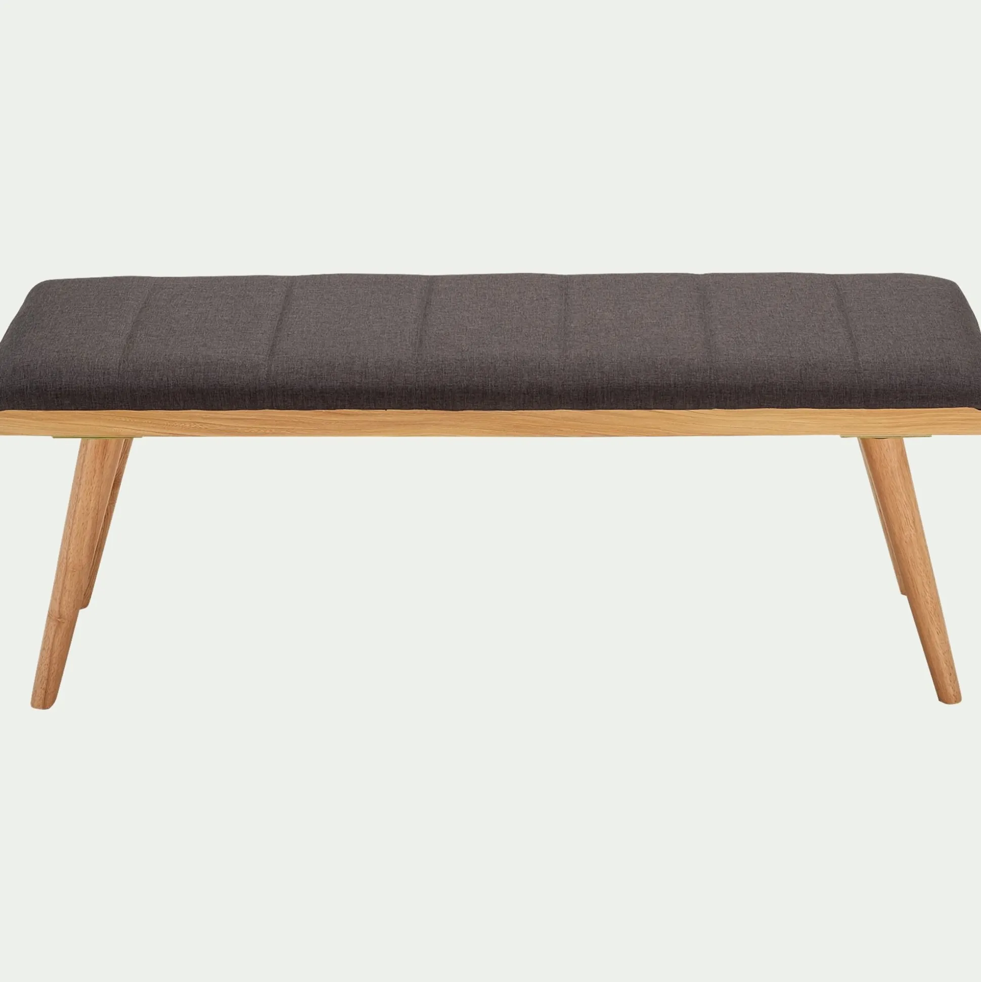 Bout de lit en tissu et pin L116xl40xH43cm - gris anthracite