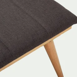 Bout de lit en tissu et pin L116xl40xH43cm - gris anthracite
