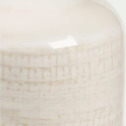 Bouteille décorative en grès H11cm - blanc