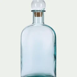 Bouteille décorative en verre recyclé H45cm - transparent