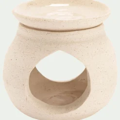 Brûle-parfums en grès - beige