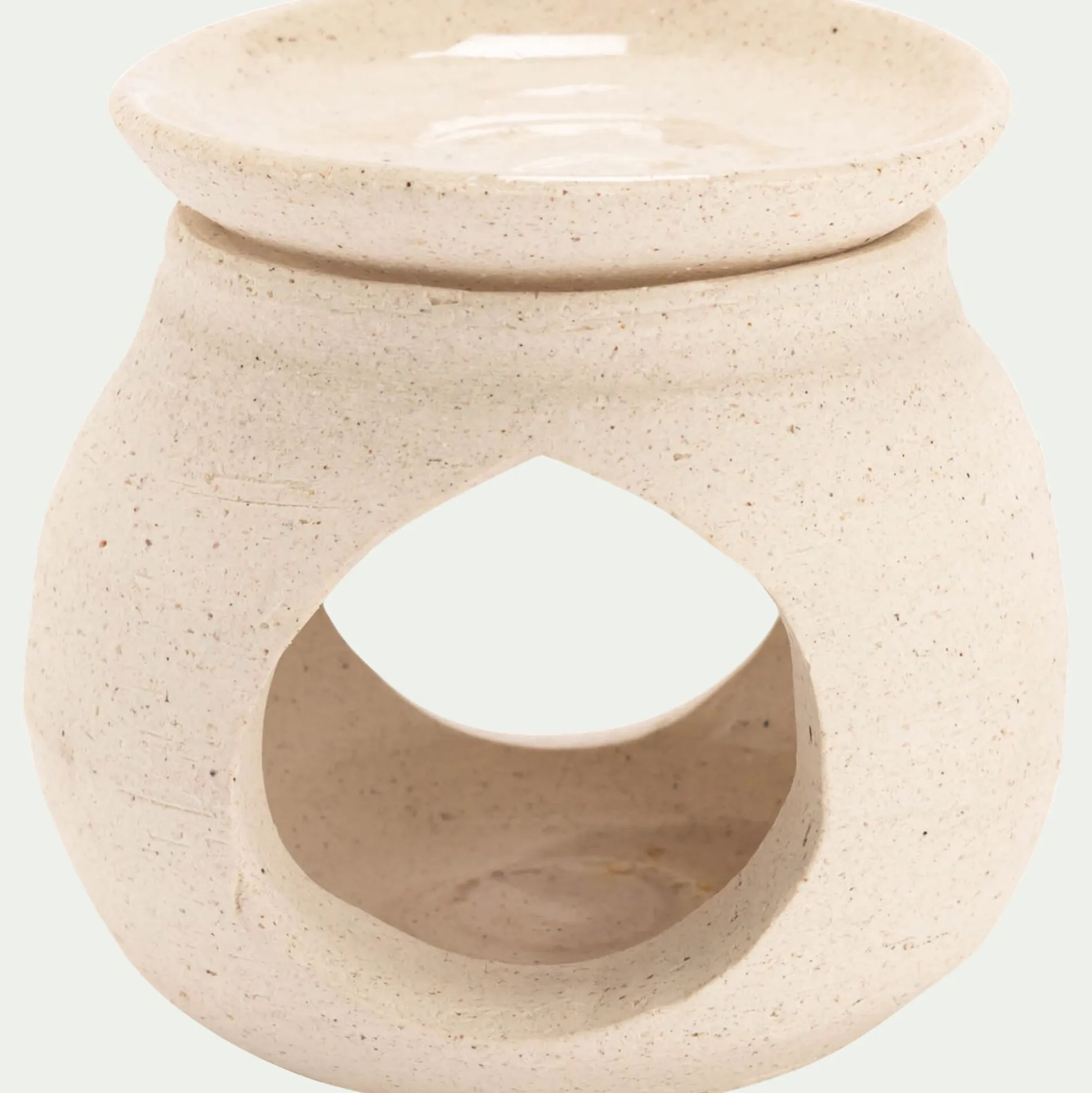 Brûle-parfums en grès - beige