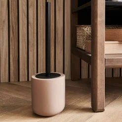 Brosse wc en grès - rose