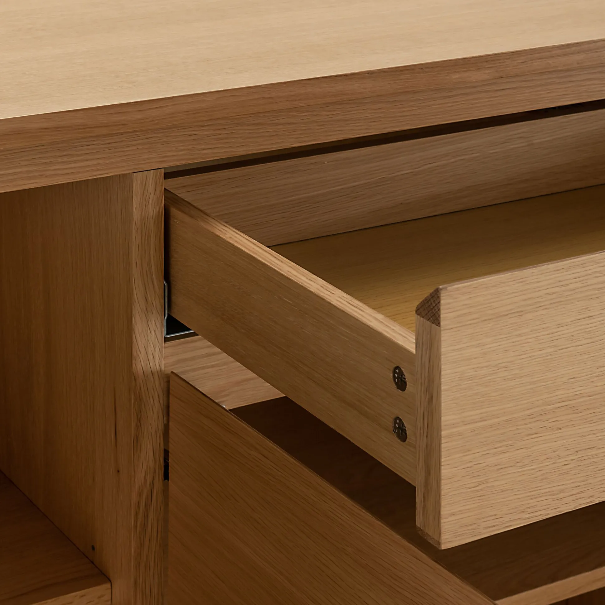 Buffet bas en bois 3 portes 1 tiroir - naturel