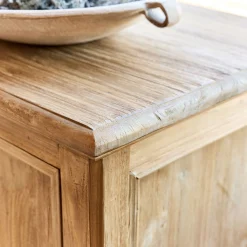 Buffet bas en teck recyclé - bois clair