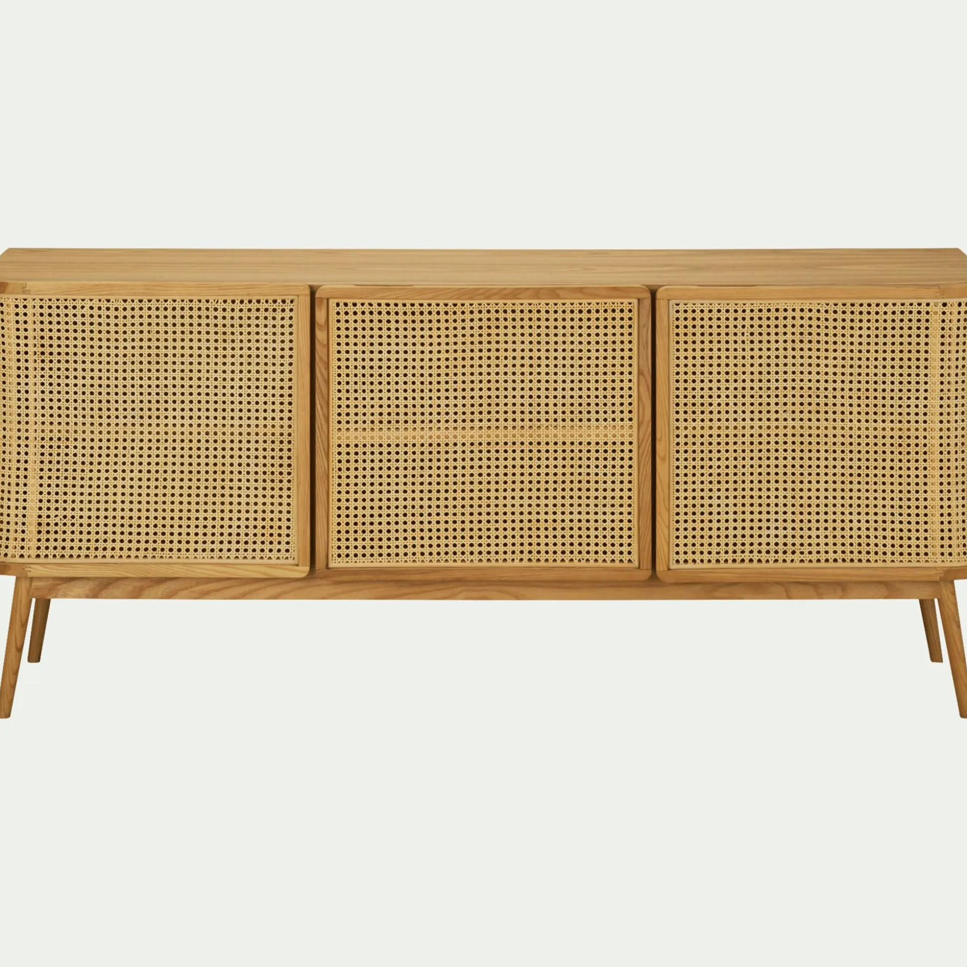 Buffet cannage 3 portes en bois - bois clair