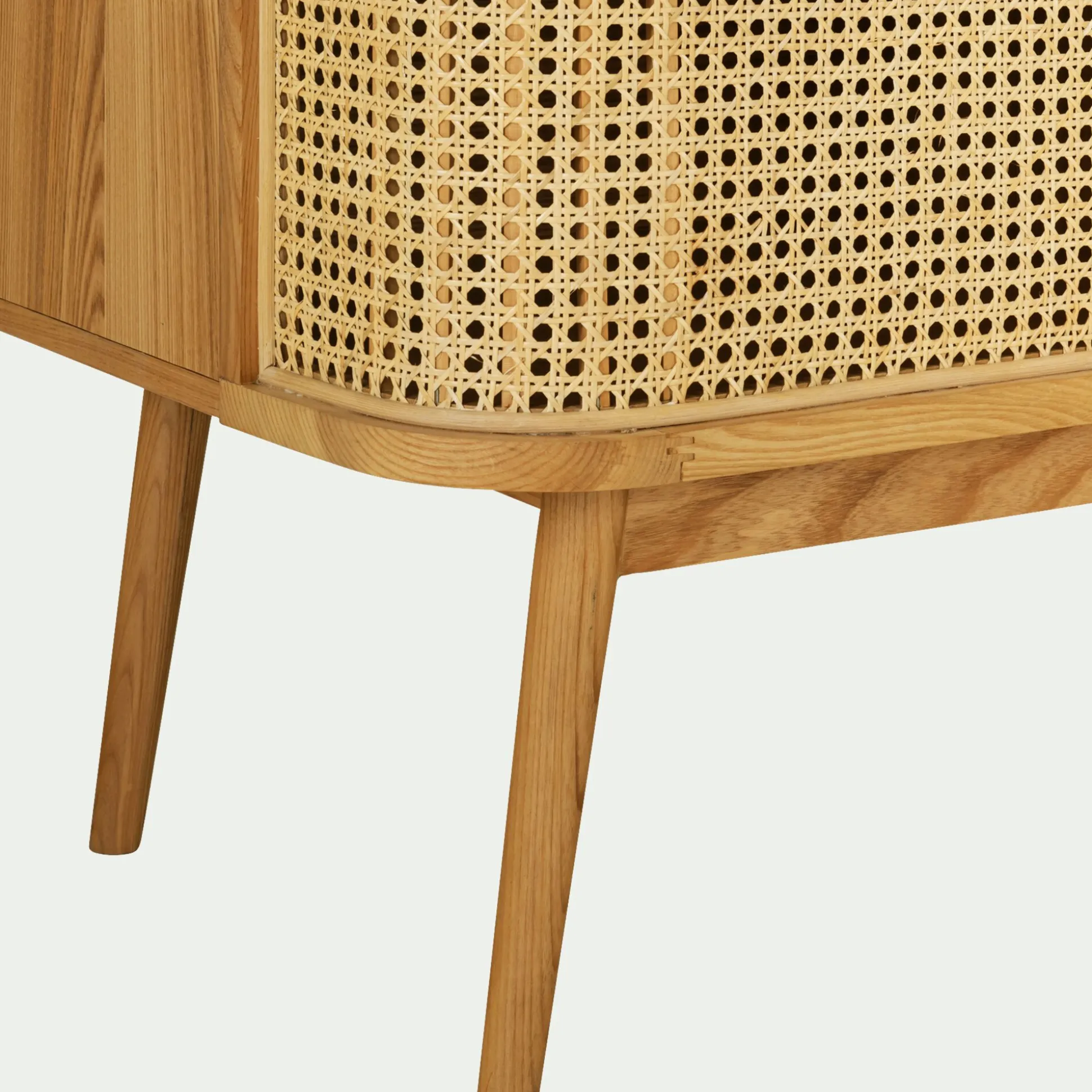 Buffet cannage 3 portes en bois - bois clair