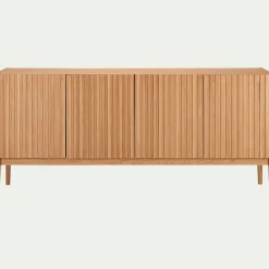 Buffet naturel 4 portes en plaqué chêne - bois clair