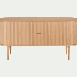 Buffet ovale en bois cannelé - bois clair