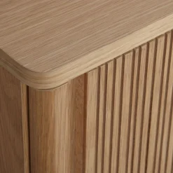 Buffet plaqué chêne avec portes coulissantes - bois clair