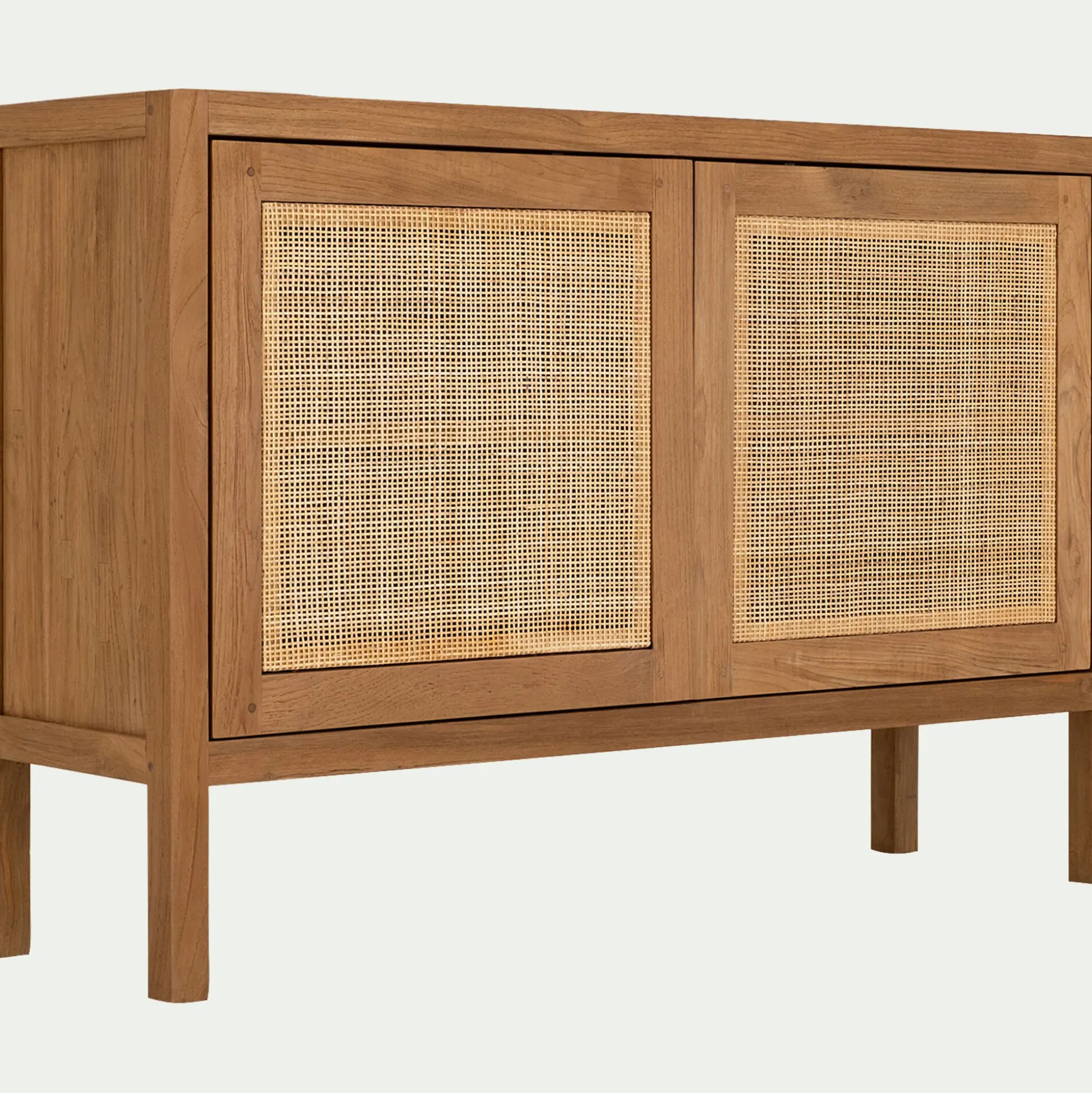 Buffet 2 portes en teck recyclé - bois clair