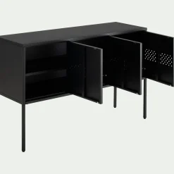 Buffet 3 portes en tôle d'acier - noir