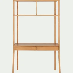 Bureau avec rangements en chêne massif L118xl50xH192cm - bois clair