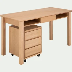 Bureau avec tiroir en bois L140cm - bois clair