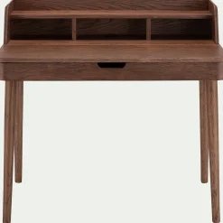 Bureau en chêne teinté avec plateau relevable - bois foncé