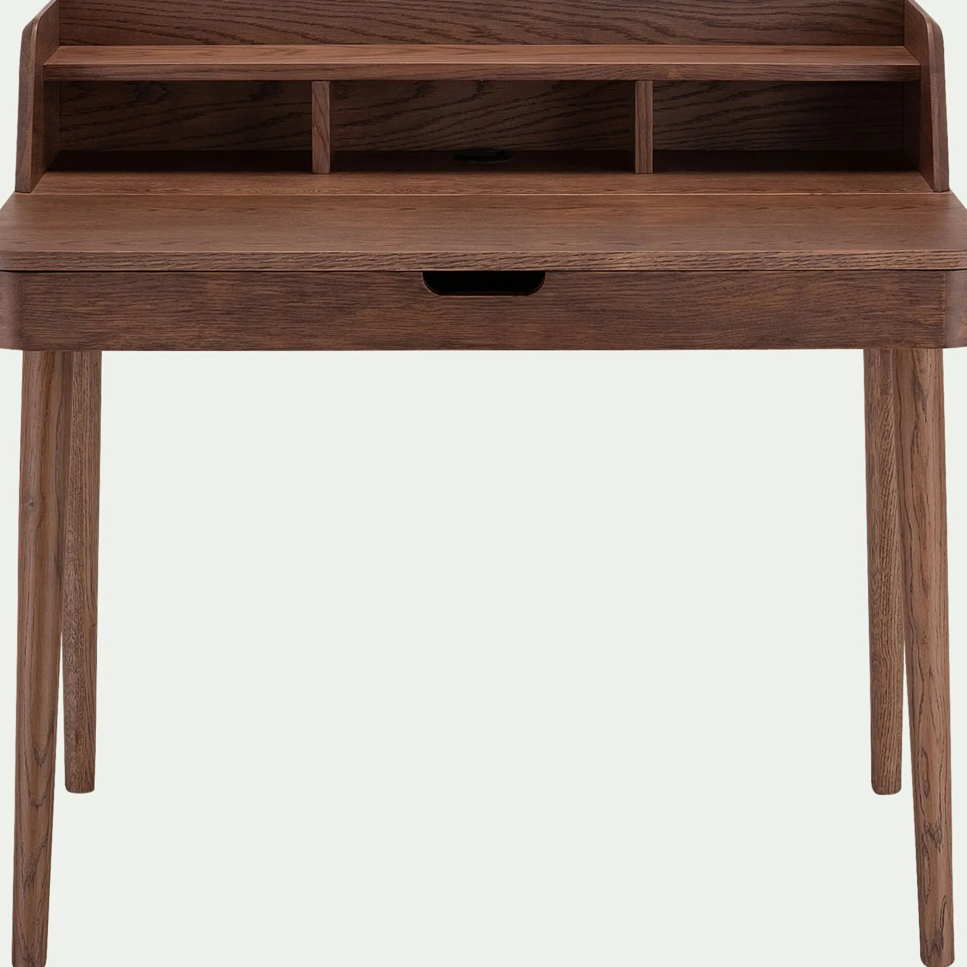 Bureau en chêne teinté avec plateau relevable - bois foncé