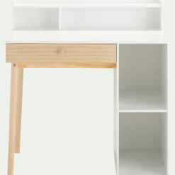 Bureau enfant avec rangement en bois - blanc