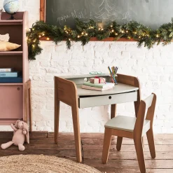 Bureau enfant en acacia - vert olivier