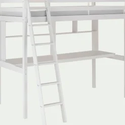 Bureau enfant en pin avec étagère - blanc