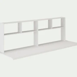 Bureau enfant en pin avec étagère - blanc