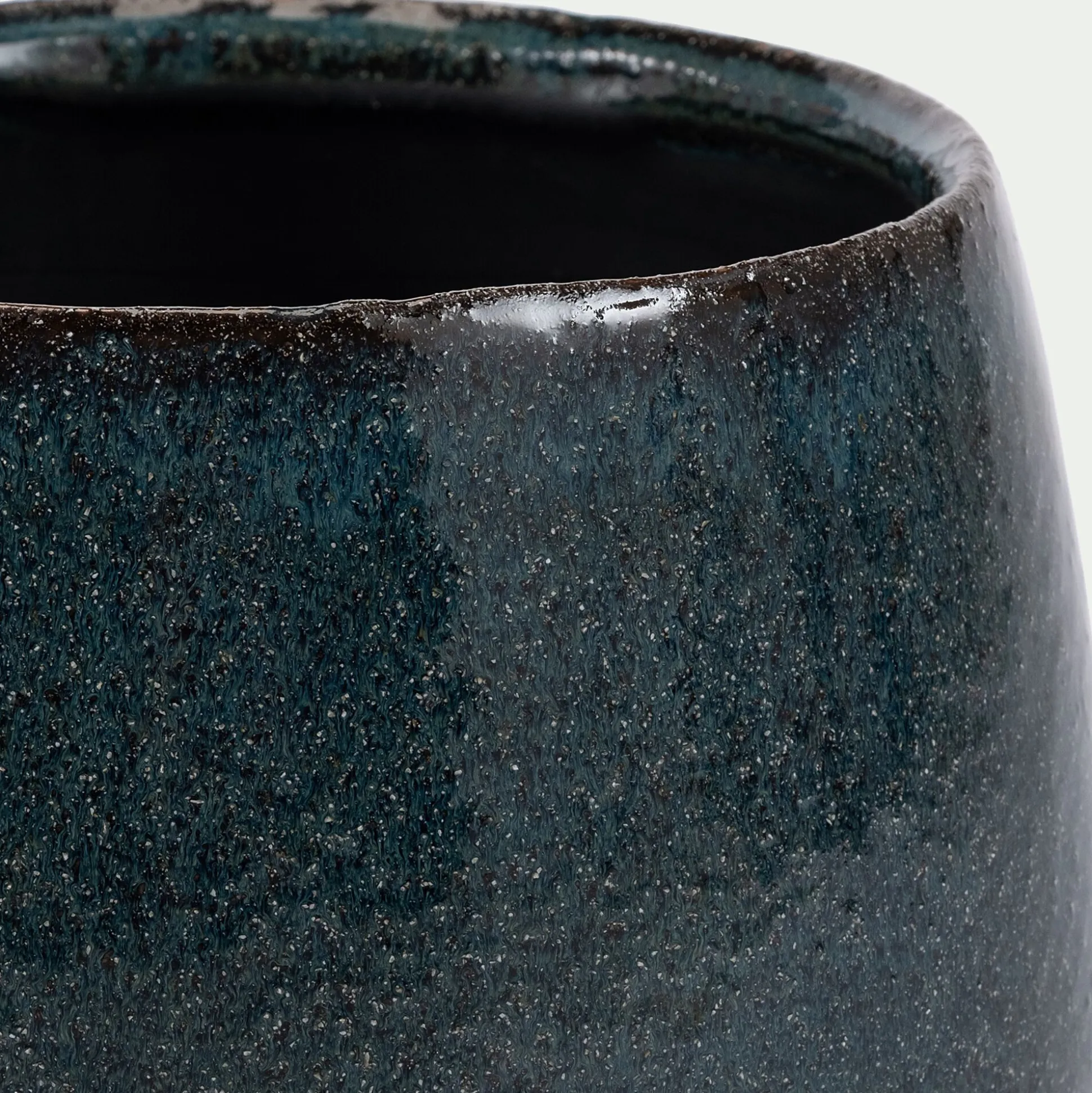 Cache-pot en céramique D24cm - bleu niolon