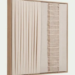 Cadre décoratif en lin texturé 40x40cm - beige