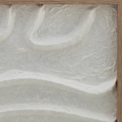 Cadre décoratif relief organique en papier de riz 60x80cm - blanc
