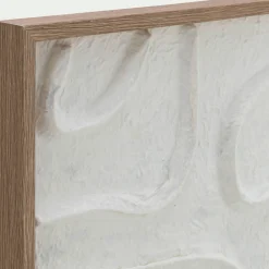 Cadre décoratif relief organique en papier de riz 60x80cm - blanc