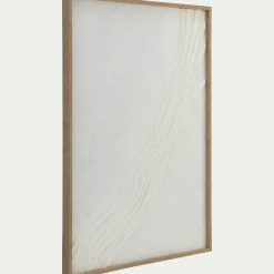 Cadre décoratif relief vague en papier de riz 60x80cm - blanc