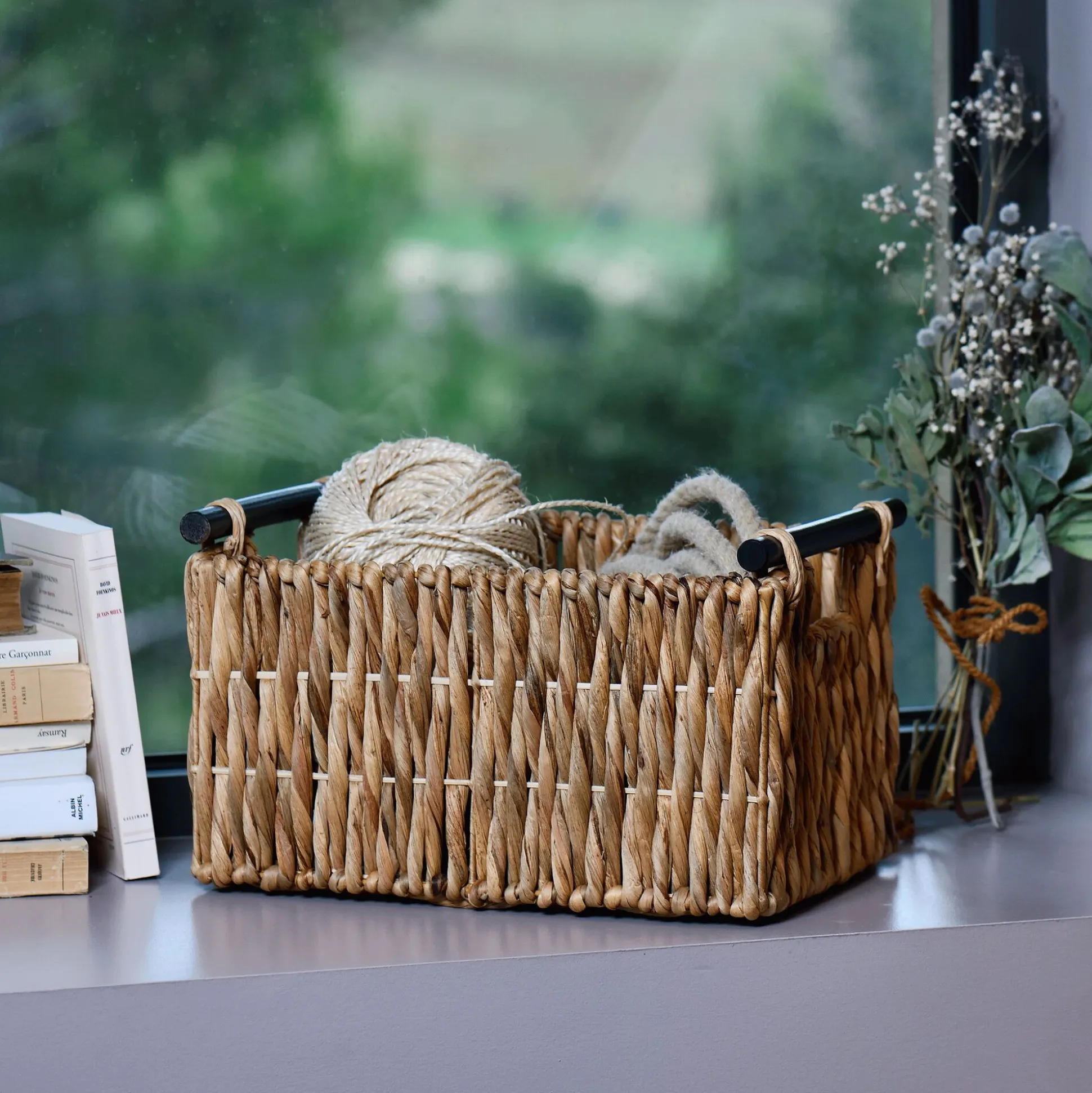 Caisse en jonc de mer tressé H21xL36cm - naturel