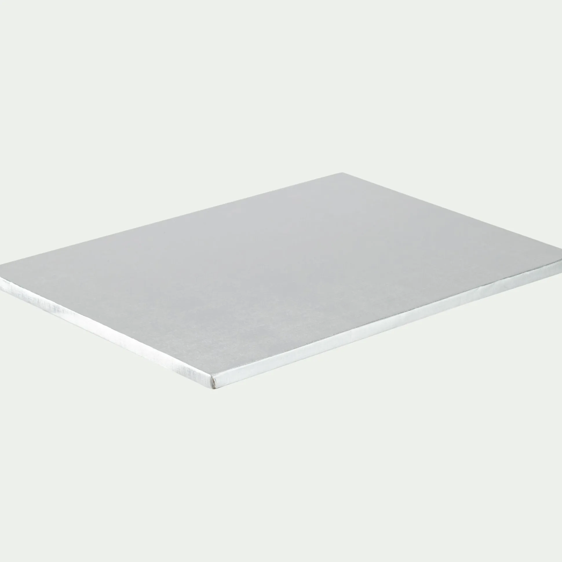 Cake drum rectangulaire 30x40cm - argenté métallisé