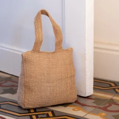 Cale-porte en sable et chanvre - naturel H18cm