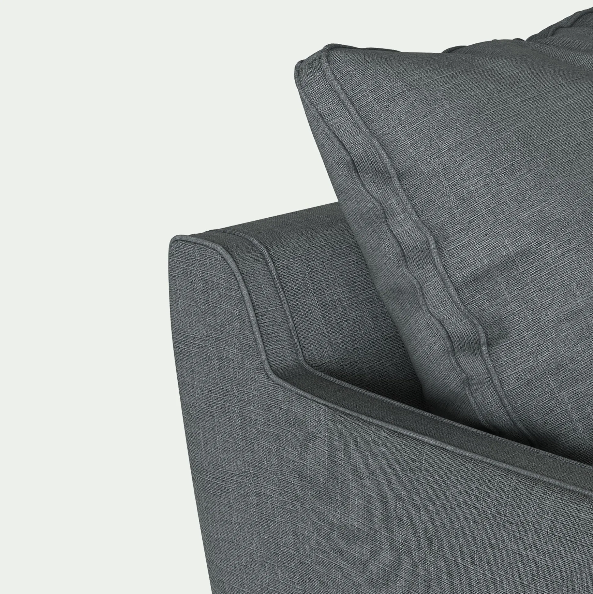 Canapé angle droit convertible tissu mixte - gris ardoise