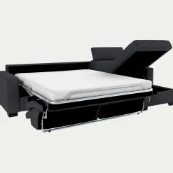 Canapé avec angle réversible convertible en tissus pop avec accoudoirs 20cm - gris anthracite