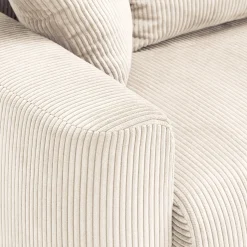 Canapé convertible à angle réversible en velours côtelé - beige roucas