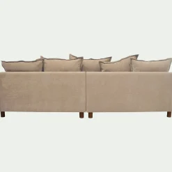 Canapé convertible 5 places en tissu nantes - beige ivoire