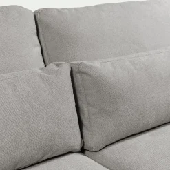 Canapé d'angle chaise longue droite fixe en tissu Bloq - gris