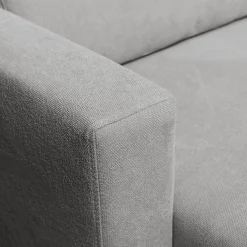 Canapé d'angle chaise longue droite fixe en tissu Bloq - gris
