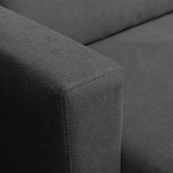 Canapé d'angle chaise longue droite fixe en tissu Bloq - gris anthracite