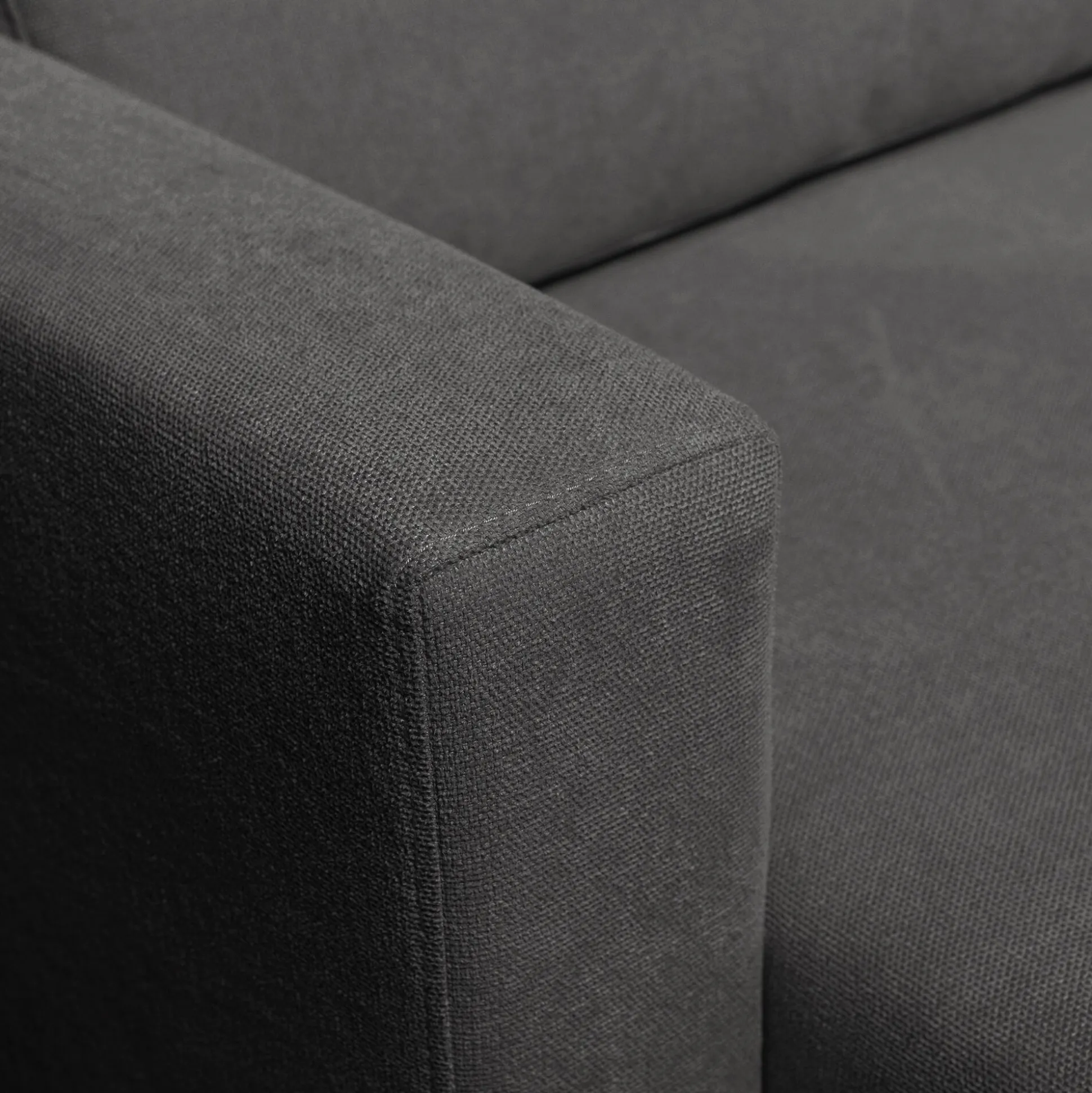 Canapé d'angle chaise longue droite fixe en tissu Bloq - gris anthracite