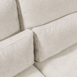 Canapé d'angle chaise longue gauche fixe en tissu Genesis - beige