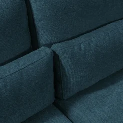 Canapé d'angle chaise longue gauche fixe en tissu Genesis - bleu